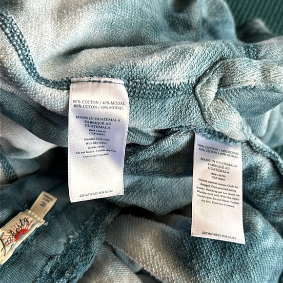 Faherty Go Easy Majolica Blue White Tie Dye Tee Shirt Top Shorts Set Outfit M - Picture 11 of 12